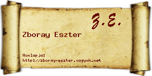 Zboray Eszter névjegykártya